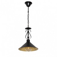 Distribuidor - Lâmpadas Diversas | Lâmpadas Rústicas | COLGANTE AZALEA 1XE27 NEGRO/ORO REGX26X26 CM Ref: 151091016